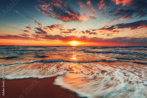 Beautiful sunrise over the sea