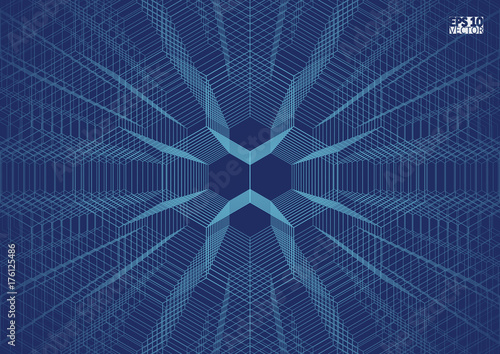 Zdjęcie XXL Tło futurystyczna powierzchnia z sześciokątami. Graficzna ilustracja z geometrycznym wzorem. Eps10 Ilustracji wektorowych.