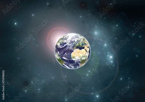 Planet Earth with stars. Elements of this image furnished by NASA