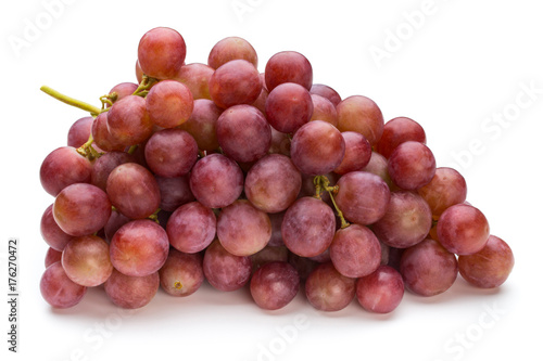 Ripe red grape isolated on white.