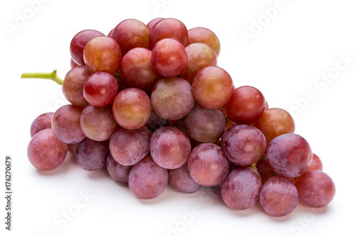 Ripe red grape isolated on white.