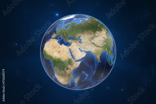 Planet Earth with starry galactical background. Elements of this image furnished by NASA