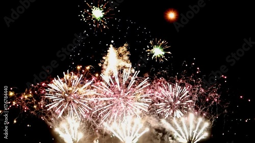 Fireworks display celebration, Colorful Firework HD with sound audio