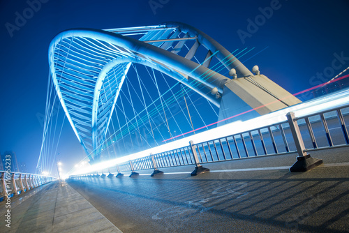 suzhou bridge road landscape,night,China.