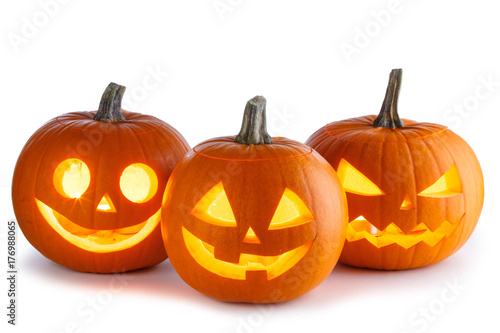 Halloween Pumpkins on white