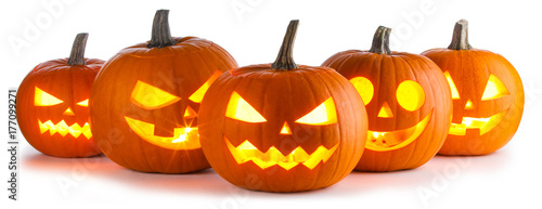 Halloween Pumpkins on white