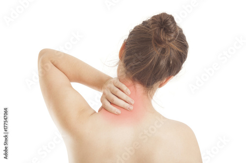 young woman having neck pain concept