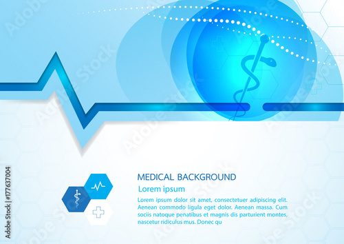 Abstract molecules medical background concept template design Vector Illustration.