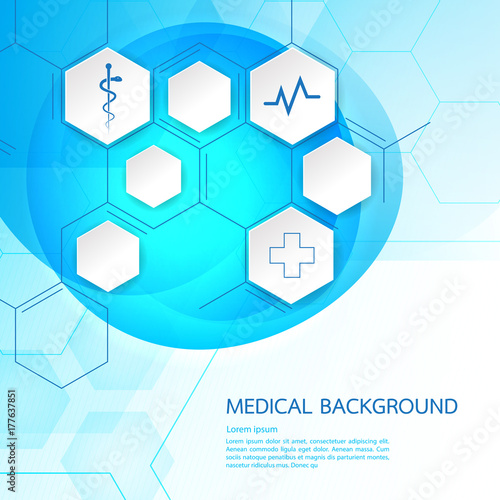 Abstract molecules medical background concept template design Vector Illustration.