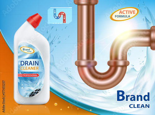 bottle with drain cleaner