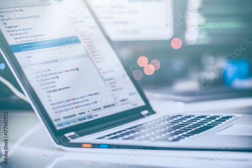 Website design. Developing programming and coding technologies.