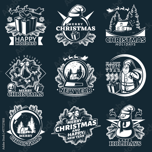 Merry Christmas Emblem Set