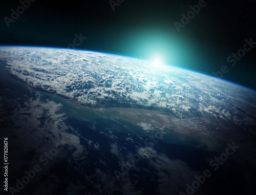 Planet Earth view 3D rendering elements of this image furnished by NASA