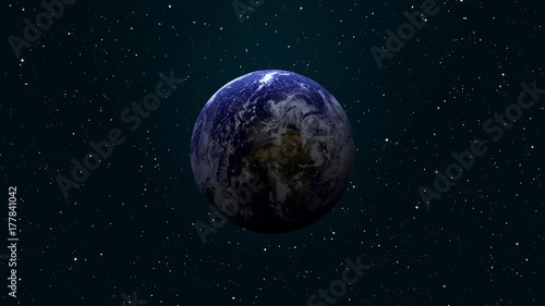 Plakat Układ Słoneczny - Ziemia. Kosmos w tle. Elementy tego obrazu dostarczone przez NASA.