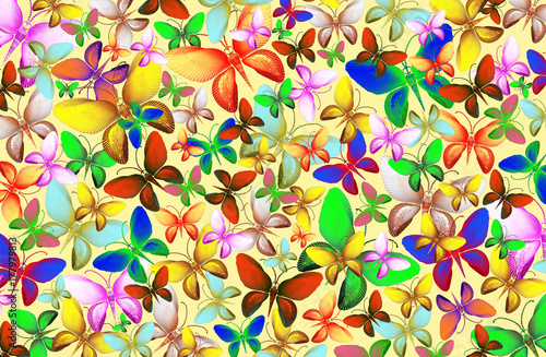 set of butterflies with different colors. bright festive packaging