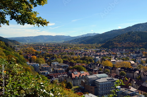 Blick in Freiburgs Süden im Herbst