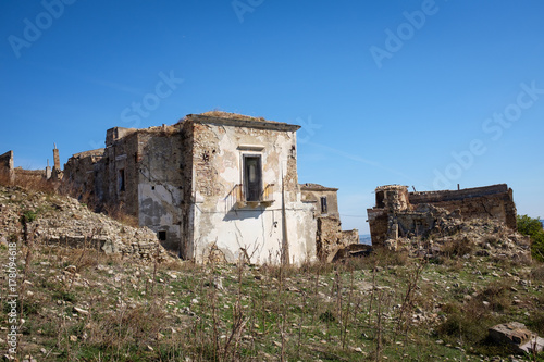 Fotoobraz na płótnie Miasto duchów Craco, film "Pasja Chrystusa". Region Basilicata, Włochy