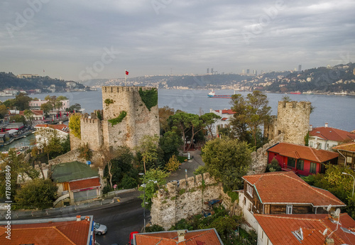 Anatolian Castle Aerial View in Istanbul Turkey