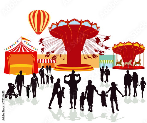 Jahrmarkt, Volksfest illustration