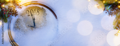 art Christmas and happy new years eve background; 2018