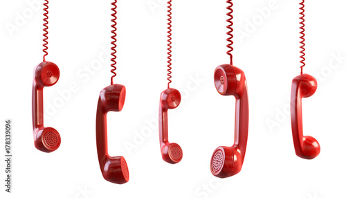 rote Telefonhörer als Freisteller
