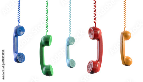 Telefonhörer bunt Freisteller
