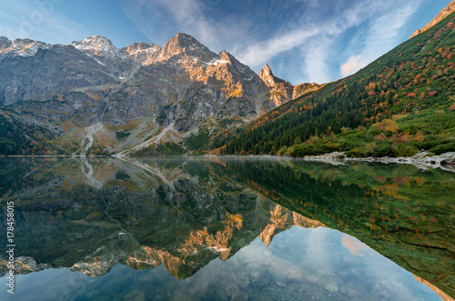 Tatra mountains, Morskie Oko lake, fall morning, Poland