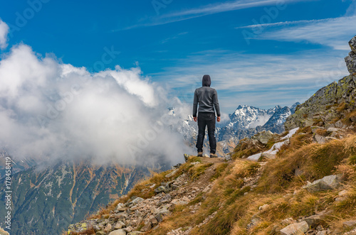 Hiker in Tatra mountains