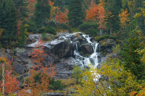 Waterfall in Tatra mountains, Poland, autumn