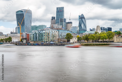 Sunset skyline of City of London, UK
