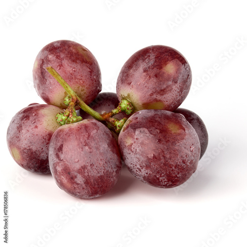 Red grape berry bunch isolated on white background cutout