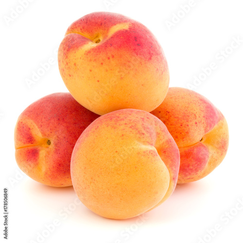 A bunch of apricot fruit isolated on white background cutout