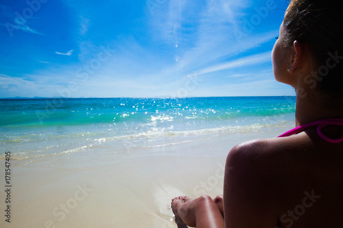 Woman relaxing on beach