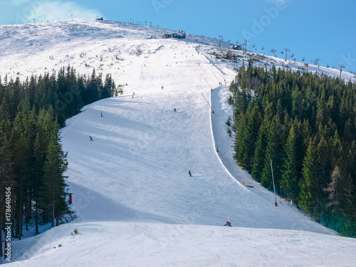 Ski piste on ski resort Jasna in Low Tatras