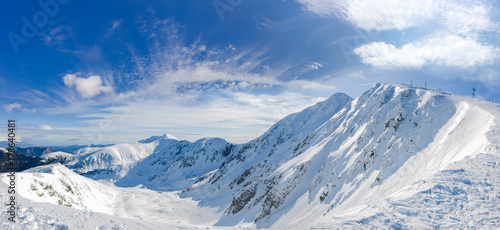 Winter panorama of Low Tatras mountains, Slovakia