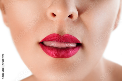 Sensual erotic red lips