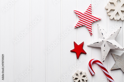 Vintage Christmas background with Christmas decoration.