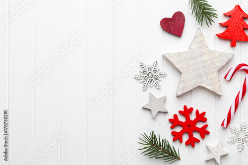 Vintage Christmas background with Christmas decoration.