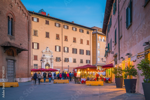 Restaurants in old town of Pisa
