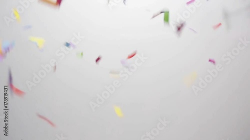 confetti falling over white background