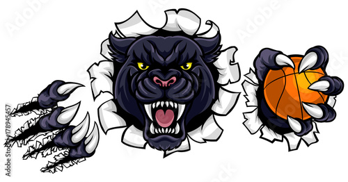 Black Panther Basketball Mascot