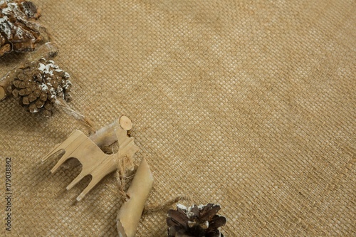 High angle view of Christmas decoration