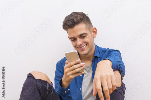 young fashioned mobile phone