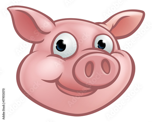 Cute Cartoon Pig Character Mascot