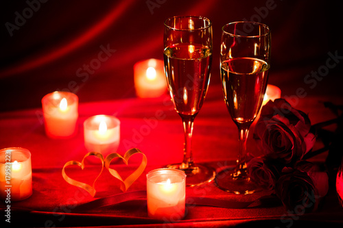 Champagne and candles