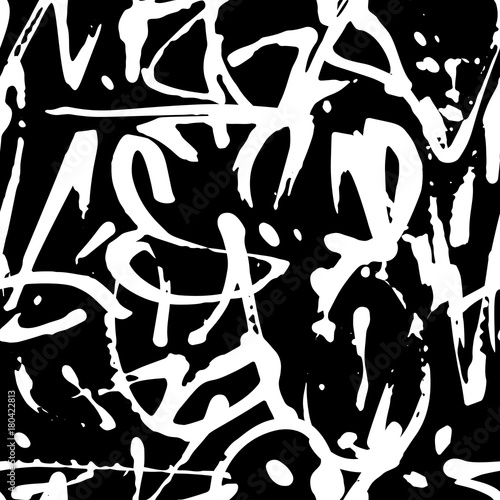 Zdjęcie XXL Wektorowi graffiti bezszwowy wzór z abstrakcjonistycznymi etykietkami