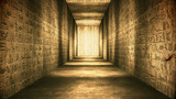 Egyptian Tunnel Hieroglyphs Corridor Vintage