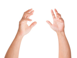 Man hand isolated on white background