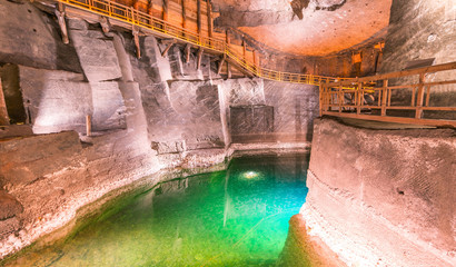 Wieliczka Salt Mine interior in Poland