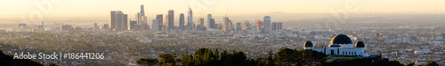 Obraz na płótnie Piękne światło Los Angeles Downtown City Skyline Urban Metropolis